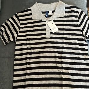 Black and grey striped polo shirt by H&M